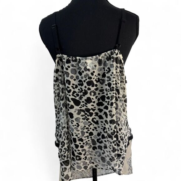 Lane Bryant Vintage Y2K Leopard Print Lace Trim Cami Top Sz 18 - Picture 4 of 8